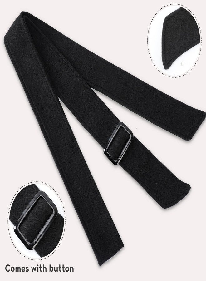 AzsVbvs Wide Waist Belt Woolen Women Wrap Corset Belts for Overcoat Winter Clothing Decoration(Black) - Image 2
